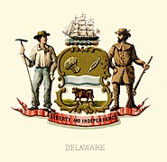 Delaware state coat of arms (illustrated, 1876)