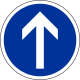 B21b. Direction obligatoire à la prochaine intersection : tout droit.