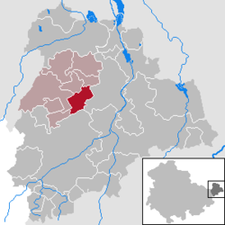 Elhelyezkedése Altenburger Land járás térképén
