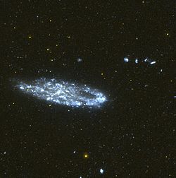 Фатаграфія галактыкі ва ўльтрафіялетавым дыяпазоне, зробленая касмічным тэлескопам GALEX.