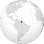 Map showing Guyana