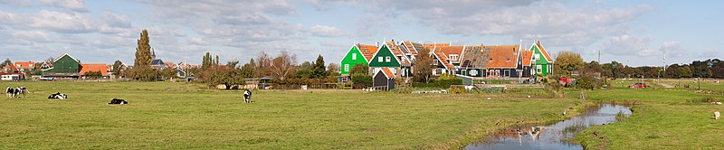 The fishing village of Marken with its traditional wooden houses.