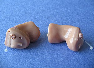 Hearing aids. Photo taken in the United States.