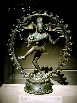 Bronze Chola statue depicting Shiva dancing as...