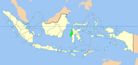 पश्चिम सुलावेसीचे इंडोनेशिया देशाच्या नकाशातील स्थान
