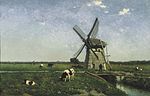 Landschap met molen bij Schiedam, Jan Hendrik Weissenbruch