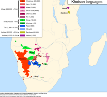 Khoisan language map