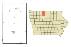 Location of Ledyard, Iowa