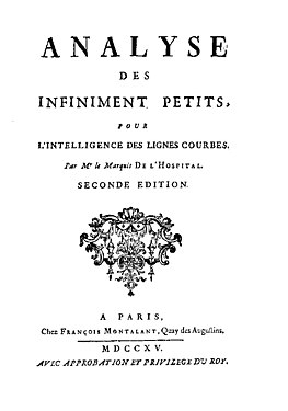 "Analyse des infiniment petits pour l'intelligence des lignes courbes", 1715