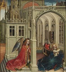 Anunciación (1420-25), Robert Campin, Prado.