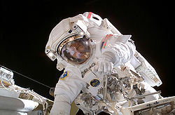 Astronaut Michael E. Lopez-Alegria, Expedition 14 commander during an EVA Lopez-AlegriaEVA.jpg