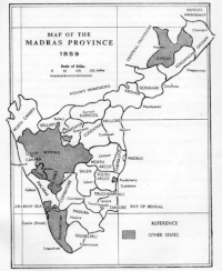 Madras probintzia koloniala, eta handik 1953an sortu zen Andhra Estatua, 1953ko mugekin.
