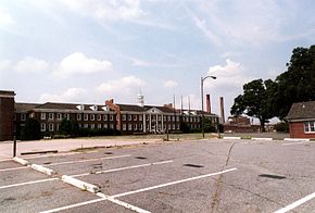 Main offices of the Pillowtex Corporation, shortly before demolition in July 2005.jpg