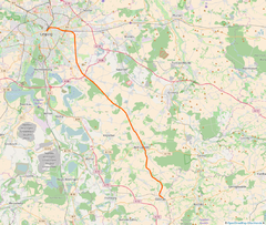 Mapa przebiegu linii kolejowej 6366