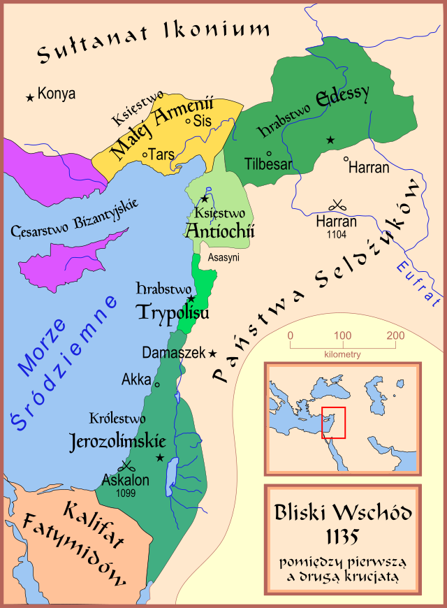 Mapa Królestwa Jerozolimy