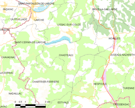 Mapa obce Chasteaux