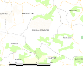 Poziția localității Scieurac-et-Flourès