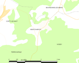 Mapa obce Montcharvot