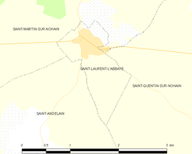 Mapa obce Saint-Laurent-l’Abbaye