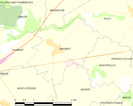 Mapa obce Barbery
