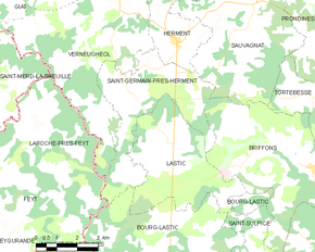 Poziția localității Saint-Germain-près-Herment