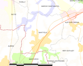 Carte montrant Saint-Félix et les communes voisines.