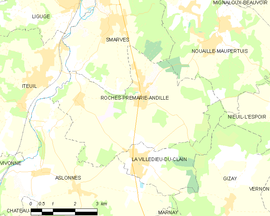 Mapa obce Roches-Prémarie-Andillé