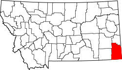 Karte von Carter County innerhalb von Montana