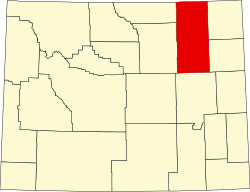 map of Wyoming highlighting Campbell County