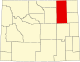 Map of Wyoming highlighting Campbell County