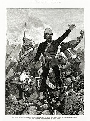 Melton Prior - Illustrated London News - The Transvaal War - General Sir George Colley at the Battle of Majuba Mountain Just Before He Was Killed.jpg