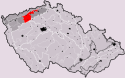 Mostecká pánev na mapě Česka