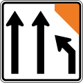 (TW-7.1) Lane management (three lanes, right lane merges)