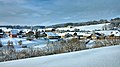 Le bourg d'Ouhans vu depuis la chapelle.