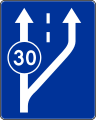 D-13 Fahrstreifentafel (links Mindestgeschwindigkeit 30 km/h)