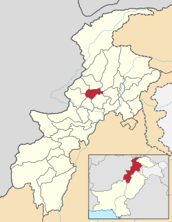 Karte von Pakistan, Position von Distrikt Malakand hervorgehoben