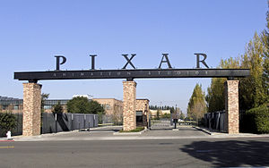 The entrance to Pixar's studio lot in Emeryvil...