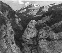 I due amanti: Rocce al Cenisio (The two lovers: rocks at Cenisio), c. 1910
