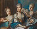 Olympe Le Couteulx de La Noraye et ses deux filles, Émilie-Hélène et Germaine-Geneviève-Sophie