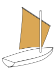 båt med loggertsegel