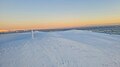 Robert Peary monument at Cape York, from helicopter, winter 2021