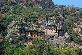 Tombes lyciennes du Dalyan en Turquie