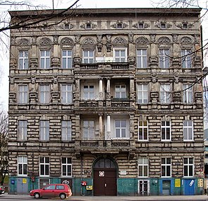 Blick auf das Mietshaus von der Malczewskiego-Straße