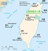 Locatie (groene vlek) in Taiwan