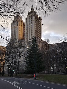 Seen from just inside Central Park near 92nd Street The El Dorado from Central Park March 14 2021 09.jpg