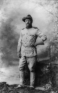Although a Navy official, Roosevelt left his post in the Navy Department to become Colonel Roosevelt, leader of the "Rough Riders".