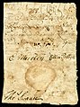 Nota ta' £3 ta' North Carolina (faċċata) fl-27 ta' Novembru, 1729