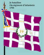 Drapeau du 2e bataillon du 19e régiment d'infanterie de ligne de 1793 à 1804