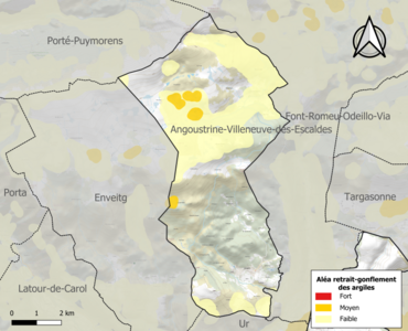 Carte des zones d'aléa retrait-gonflement des argiles.