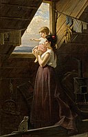 Mutter mit Kind am Fenster (um 1896)